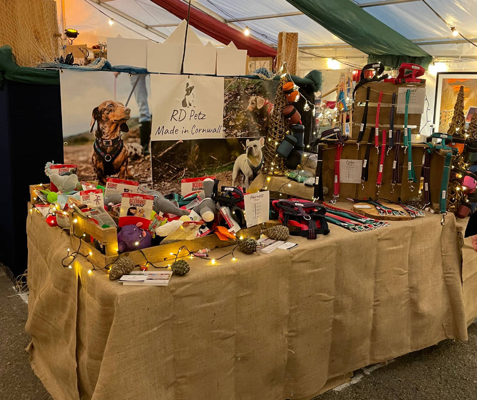 Demonstration of dog toy and accessories in a display