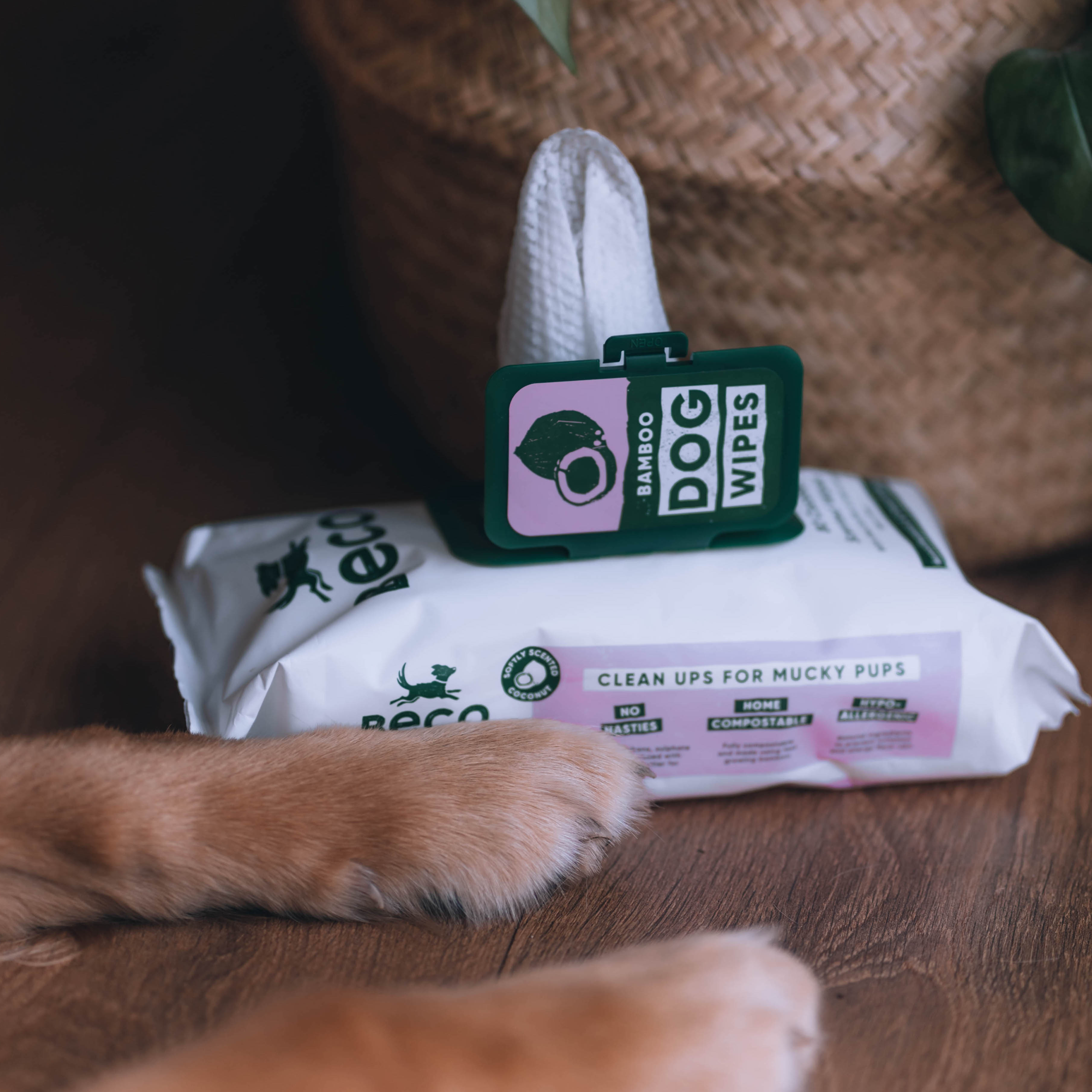 Grooming and accessories product on a wooden floor