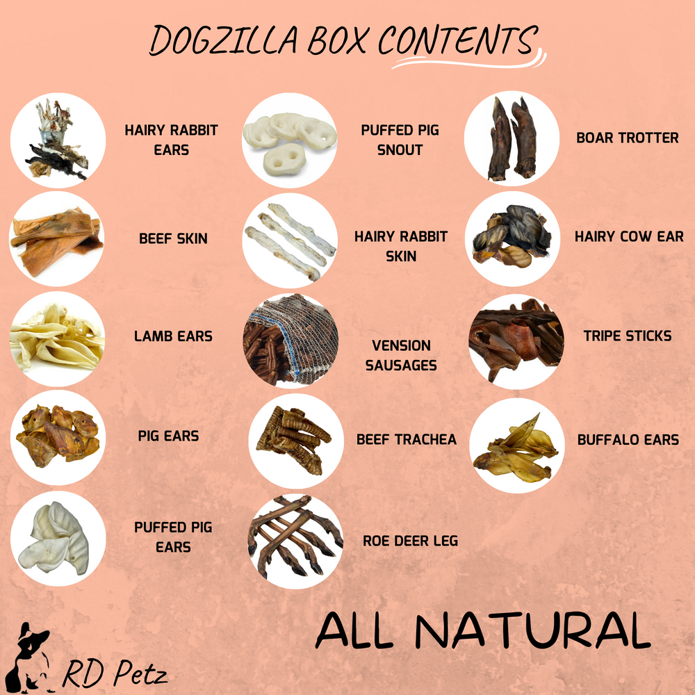 List of items dogzilla treat box contain