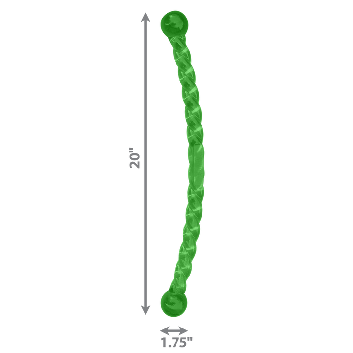 Green color kong safestix in removed background with size measurement