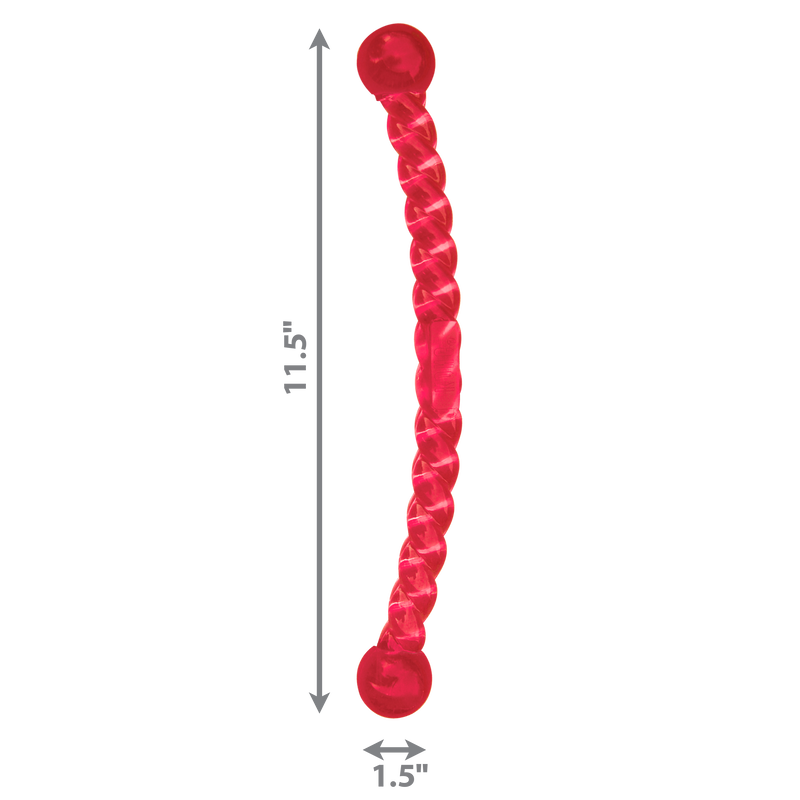Red color kong safestix in removed background with size measurement