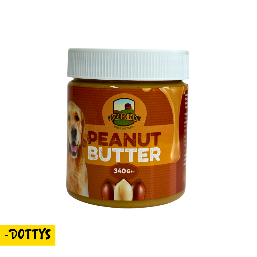 Jar of peanut butter natural treat for dog 