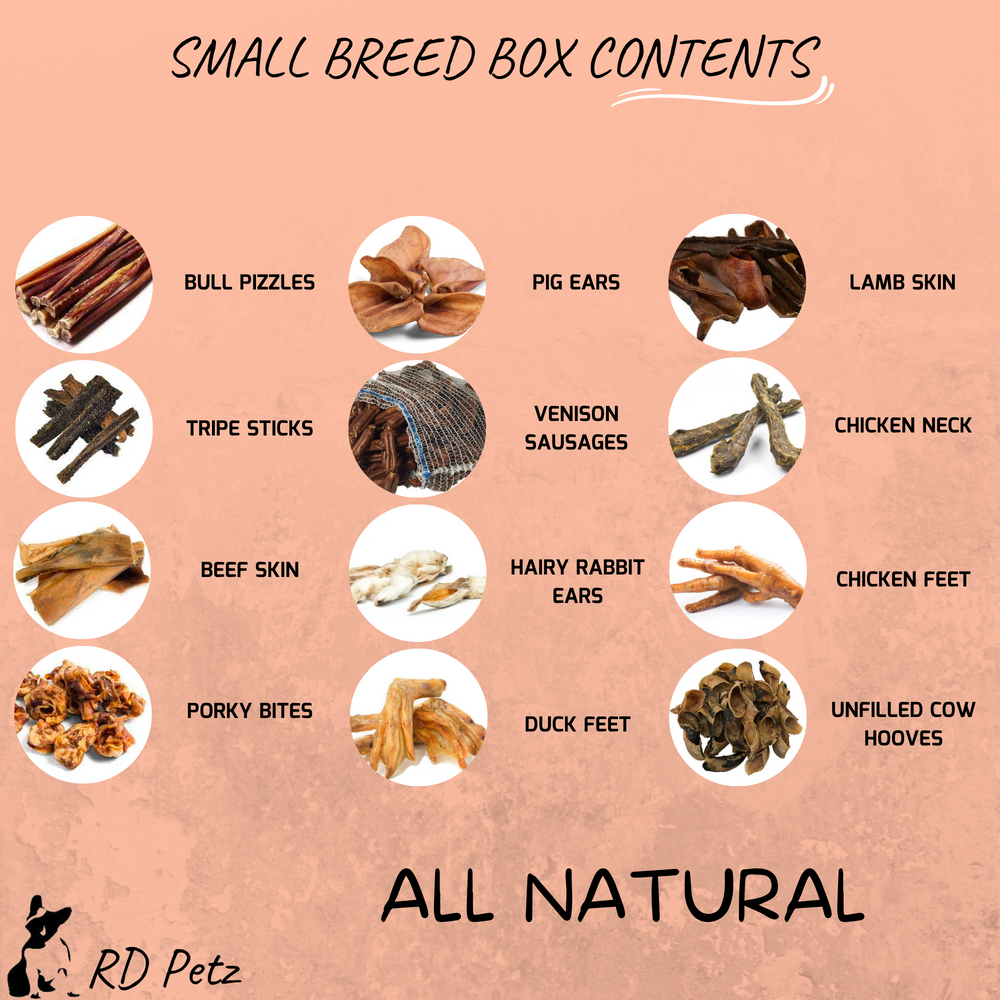 List of all natural ingredients in small breed box 