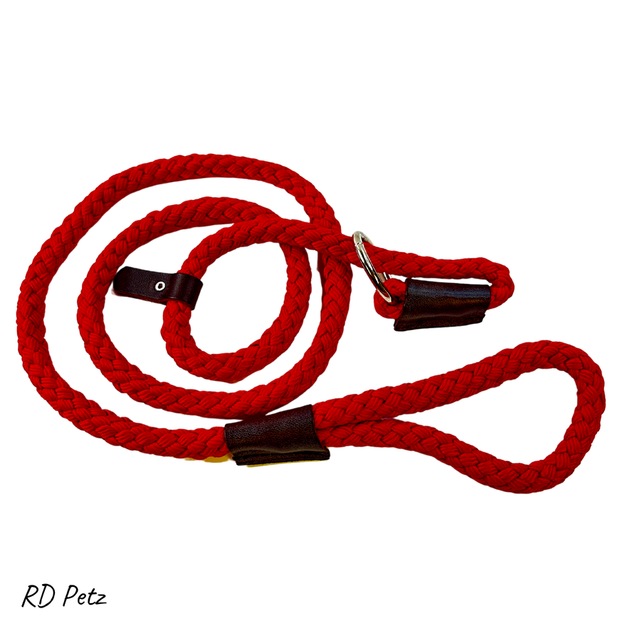 13mm petz rope slip lead red color for dogs