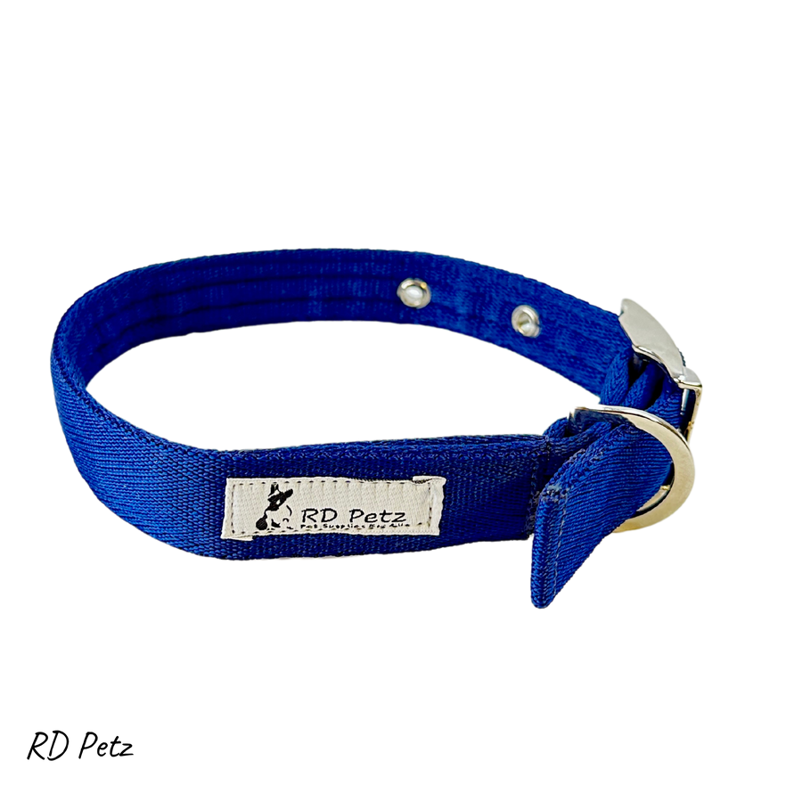 Large size navy blue color buckle collar for dogs
