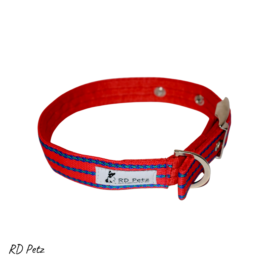 Large size gypsy red color buckle collar for dogs