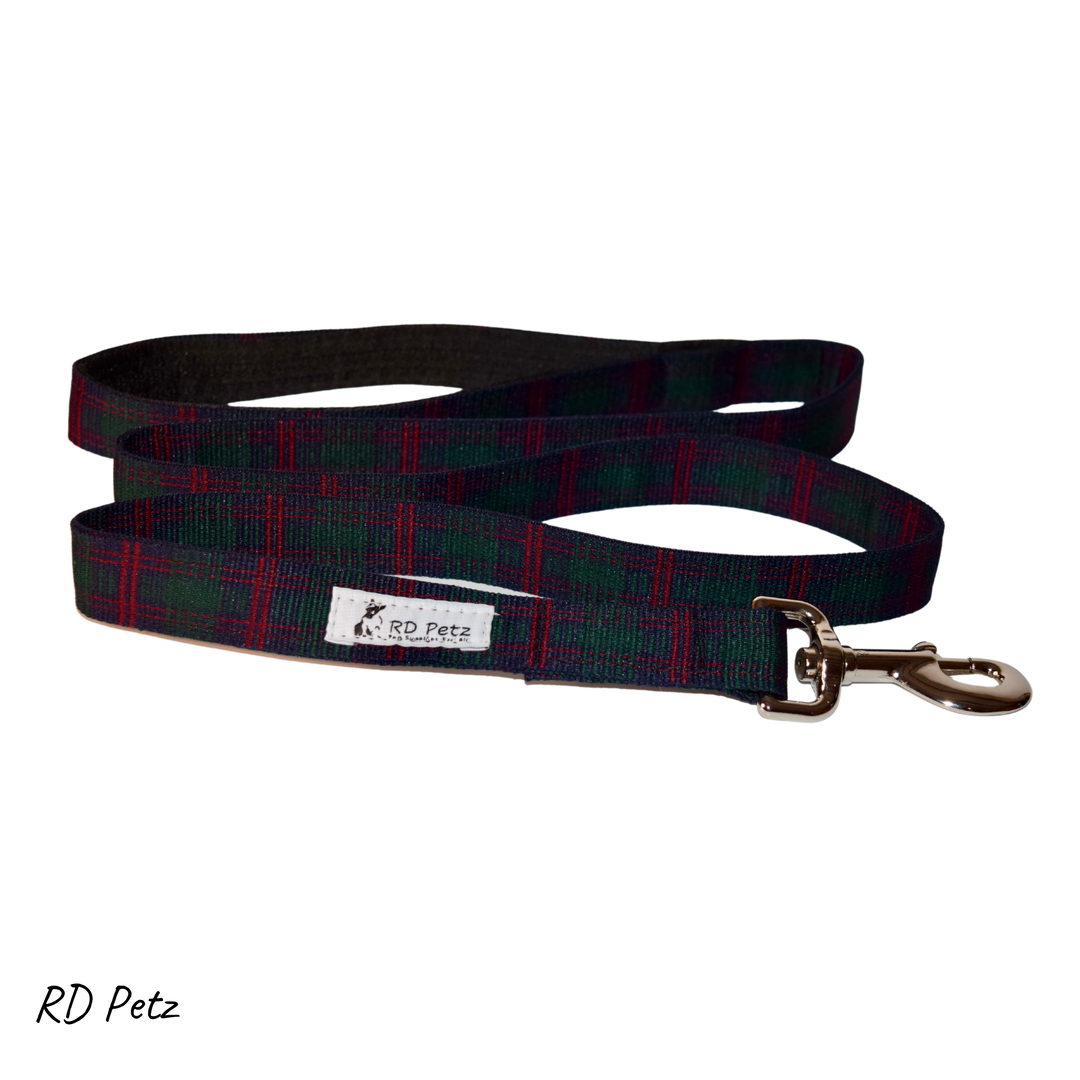 Green tartan color extra large size lead for dog