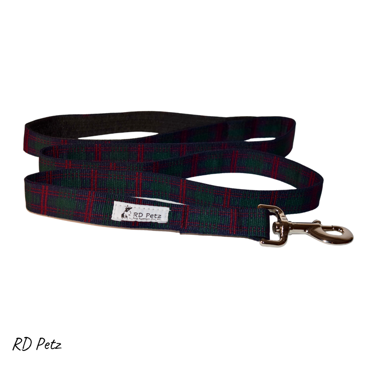 Green tartan color extra large size lead for dog