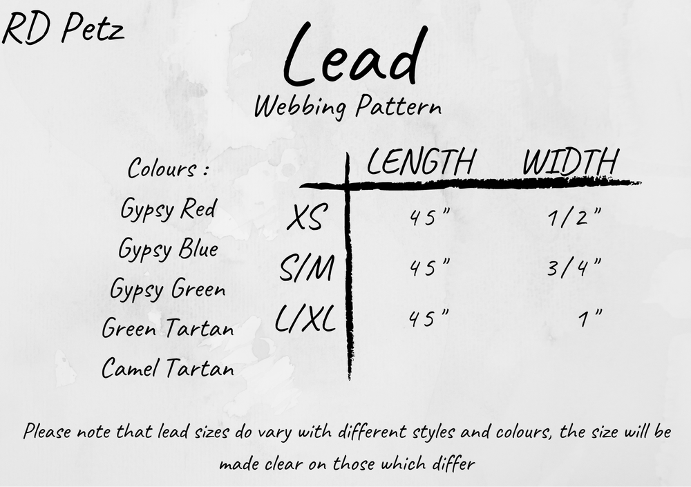 Size guide to choose right lead for dogs