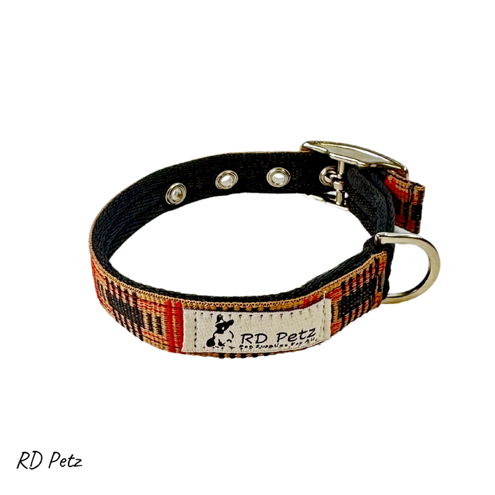 Medium size camel tartan color buckle collar for dogs