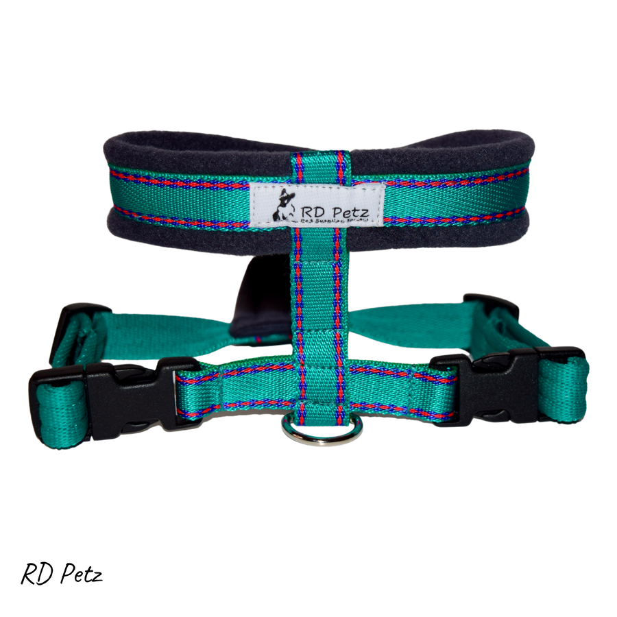 Petz medium size fleece gypsy green color harness for dogs