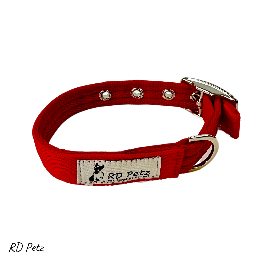 Medium size red color buckle collar for dogs