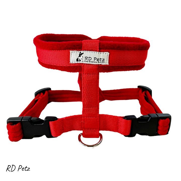 Petz medium size fleece red color harness for dogs