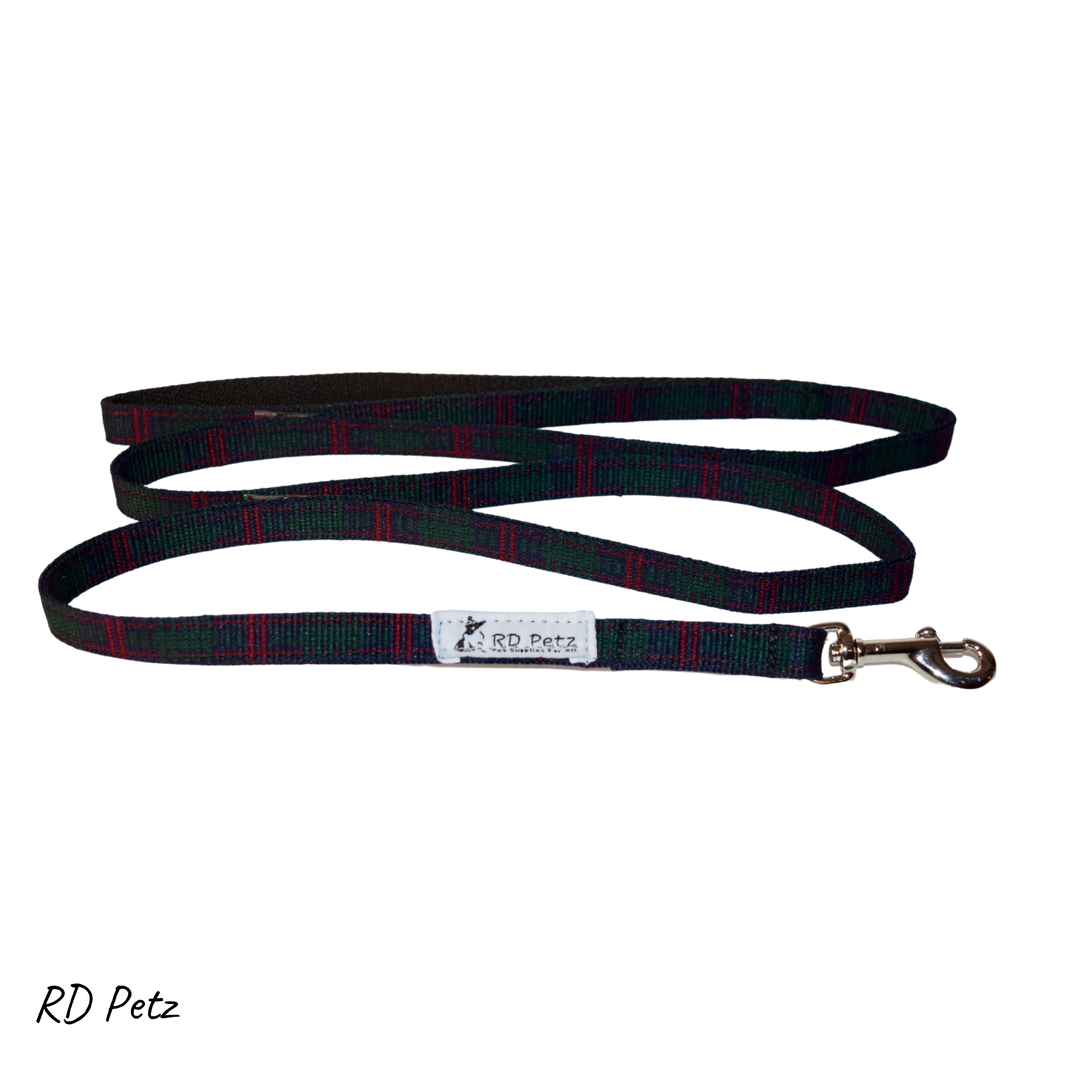 Green tartan color small size lead for dog