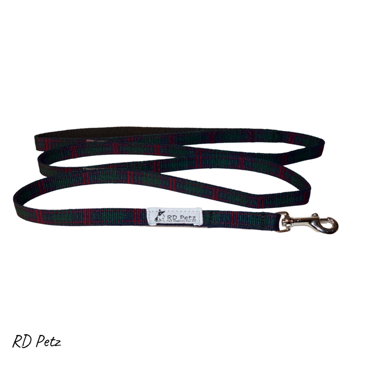 Green tartan color small size lead for dog