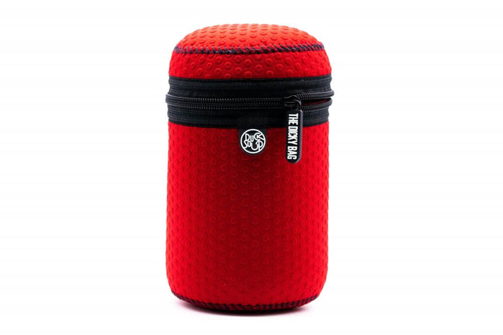 Large size red dot dicky bag on white background