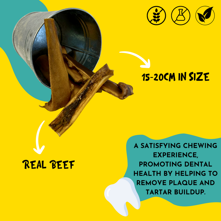 Features of beef skin natural dog chew