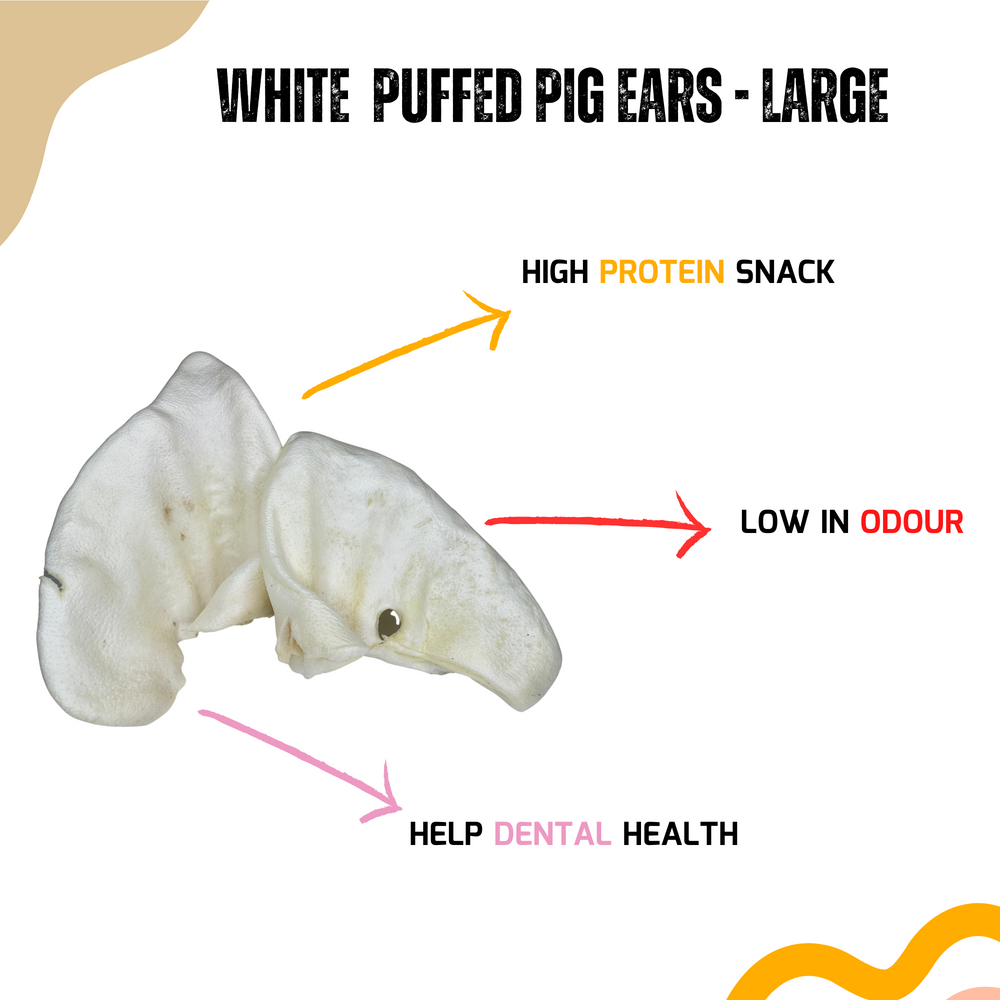 Features of puffed pig ears on visual presentation
