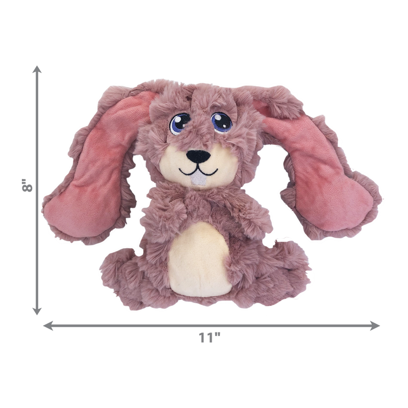 Kong scrumplez bunny in removed background with size measurement
