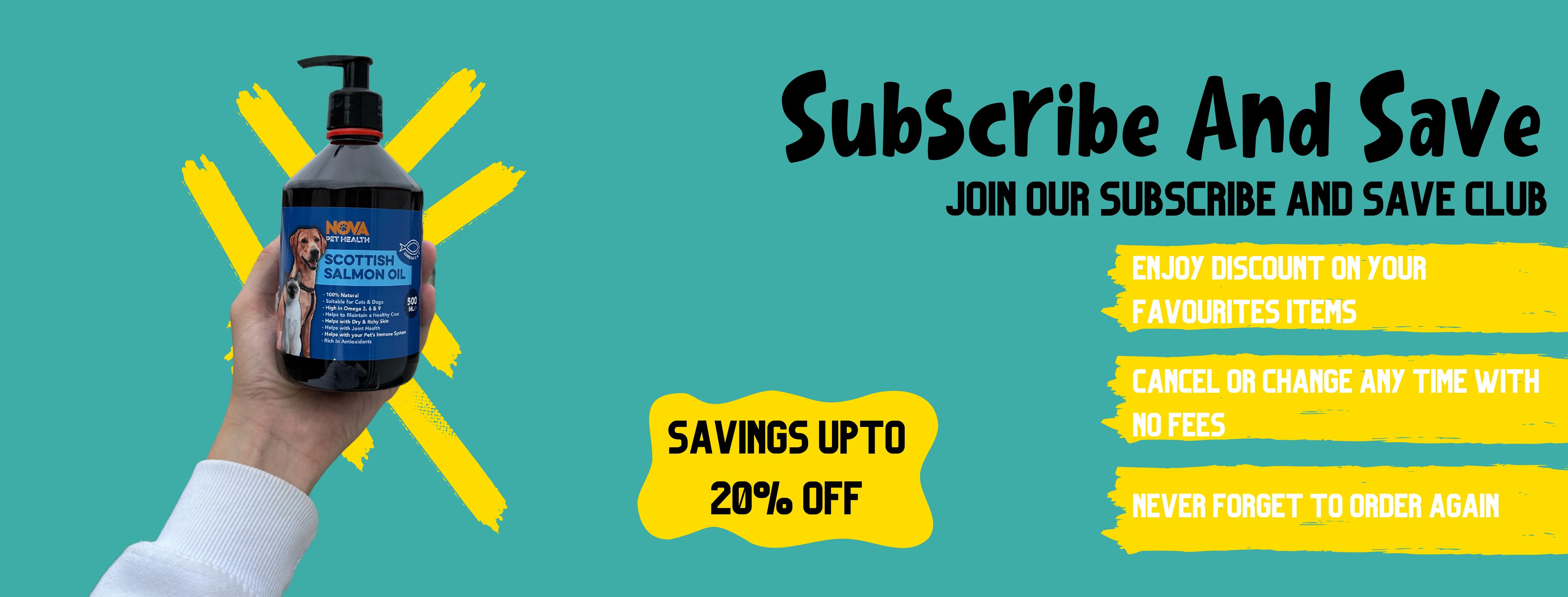 Subscribe and save on dog treats and toys