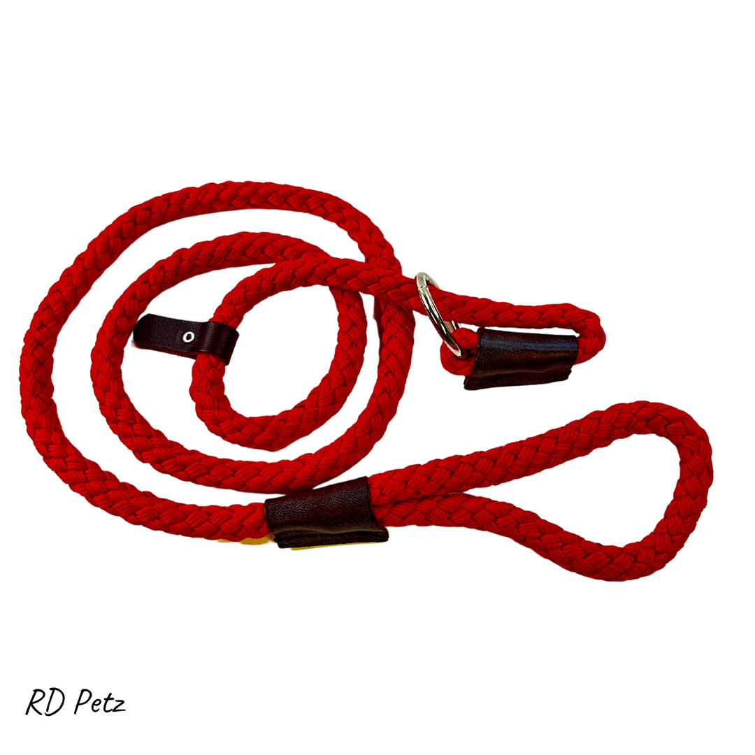 13mm petz rope slip lead red color for dogs