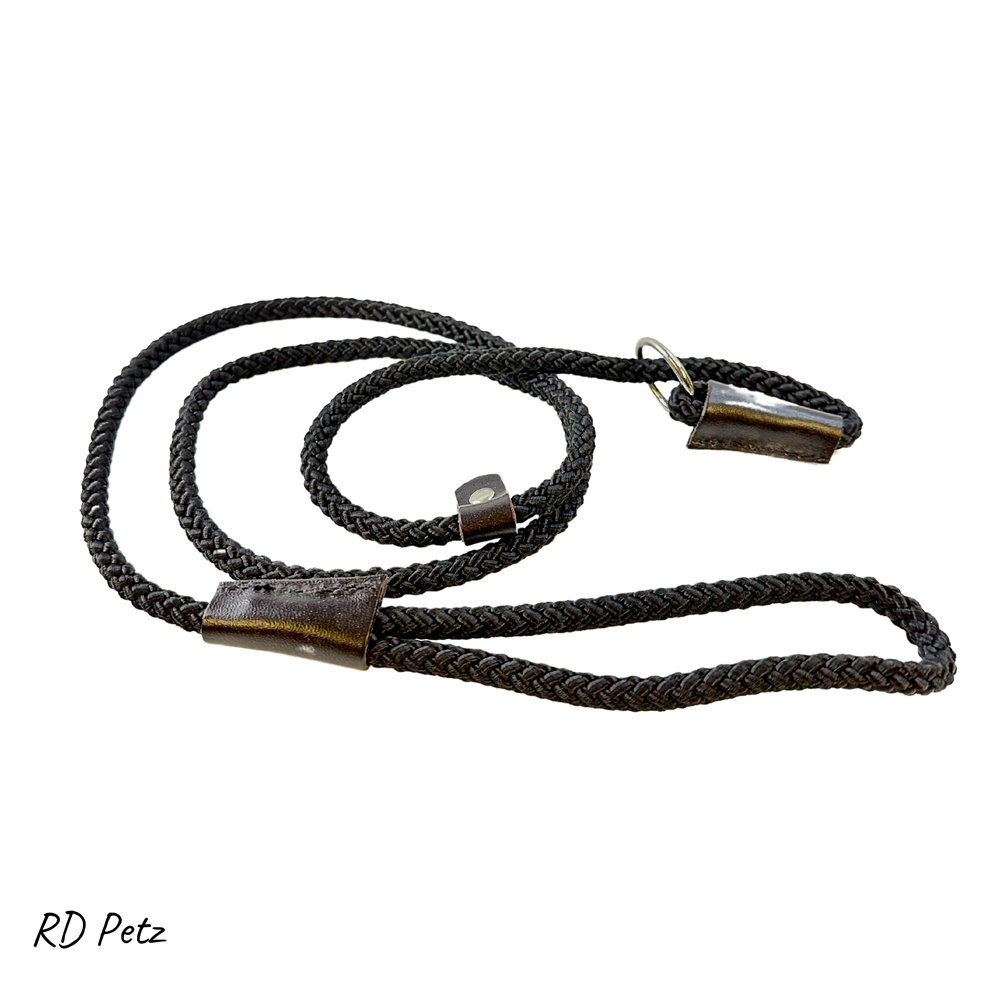 8mm petz rope slip lead black color for dogs