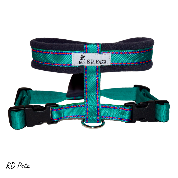 Petz medium size fleece gypsy green color harness for dogs