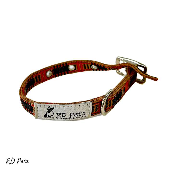 Small size camel tartan color buckle collar for dogs