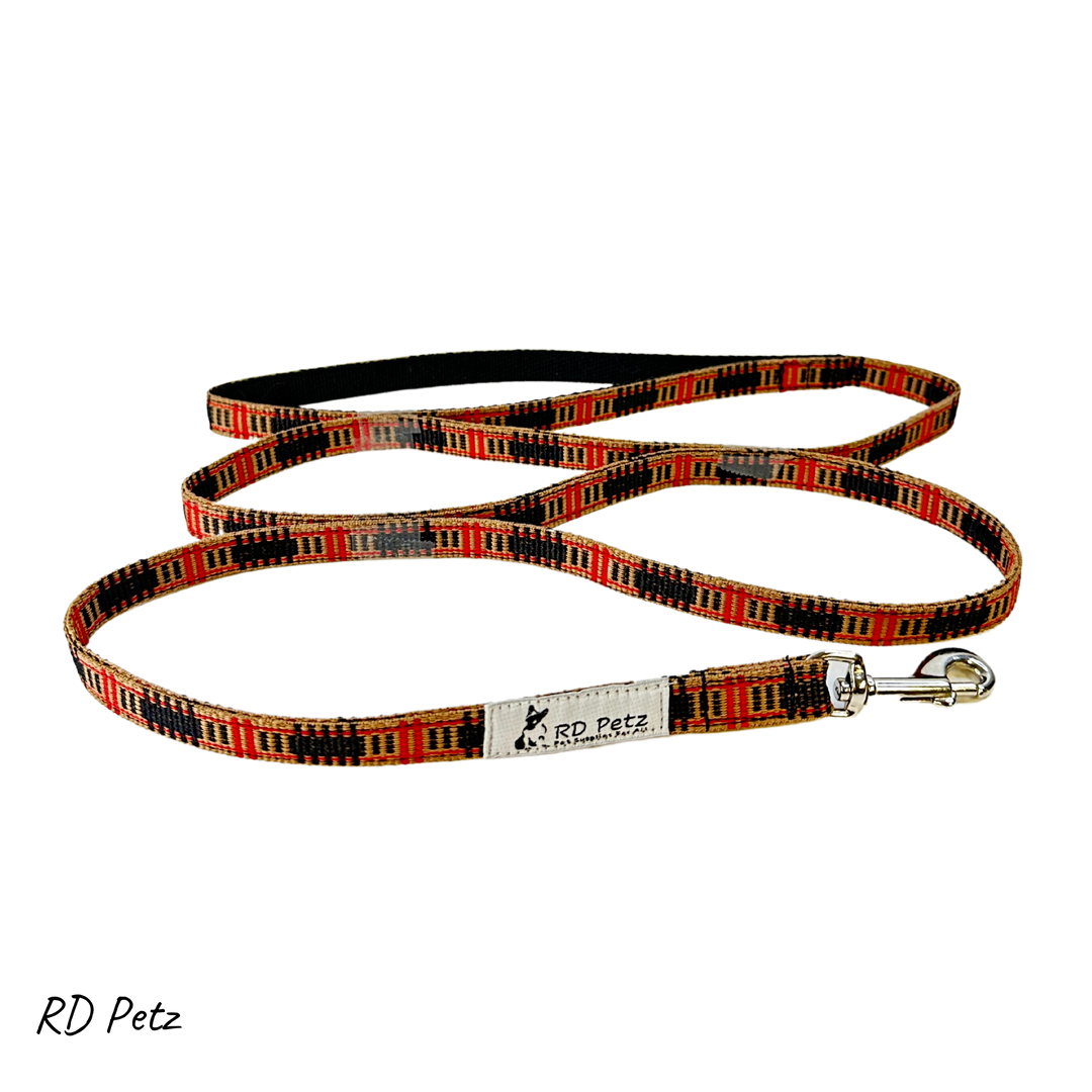 Camel tartan color small size lead for dog